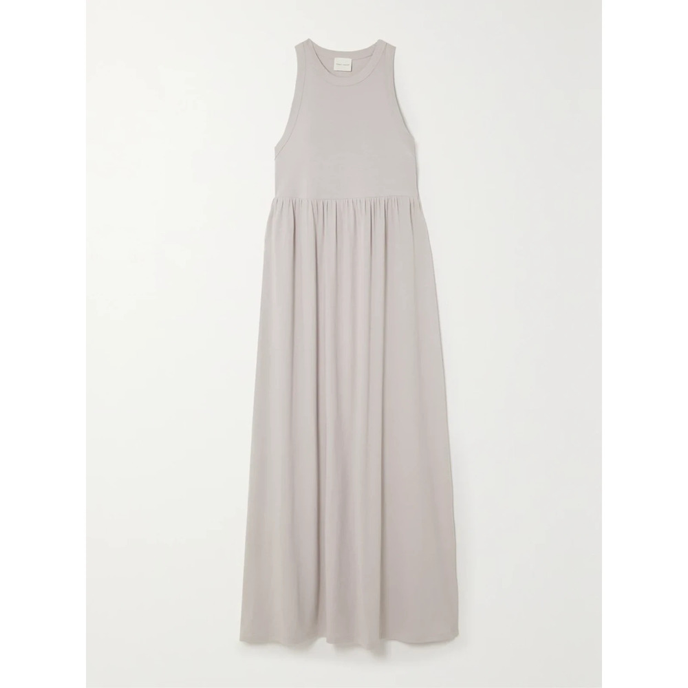 Ninety Percent Gathered Organic Cotton Gray Maxi Dress Size XS